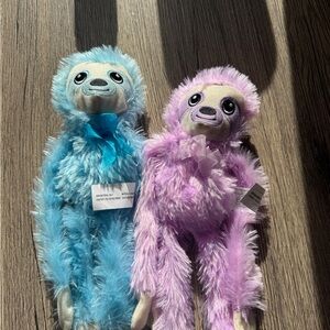 Blue and Purple Plush Sloth Toys